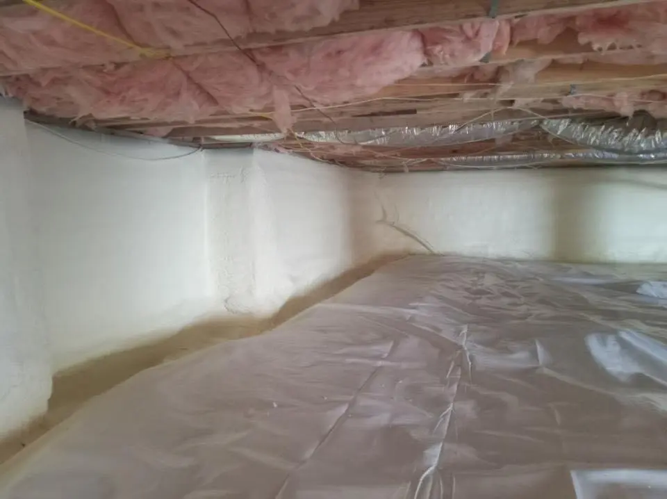 Crawl space encapsulation with closed-cell spray foam for Flat Roof Repair in Grayslake
